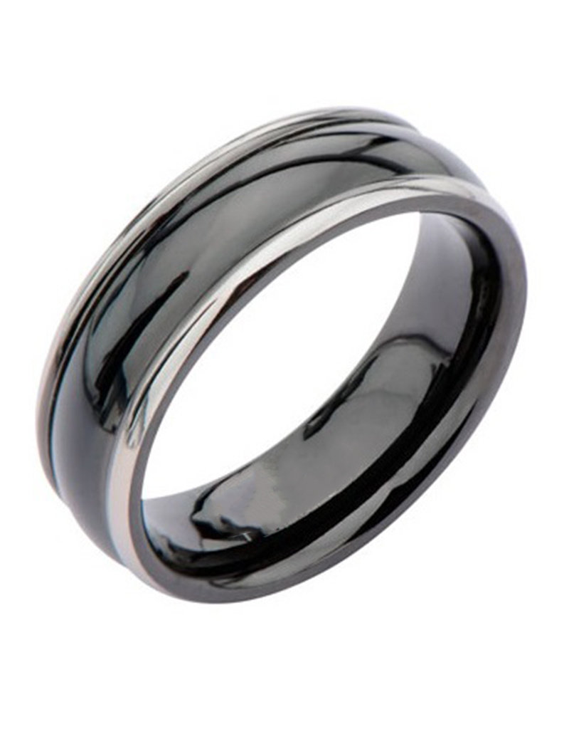 Men's Black Titanium Band Ring Size 12