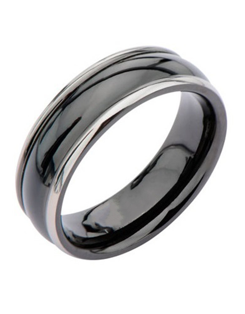 Men's Black Titanium Band Ring
