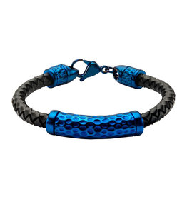 Hammered Blue Steel Bracelet 8.5"