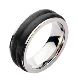 Steel Carbon Inlay Band