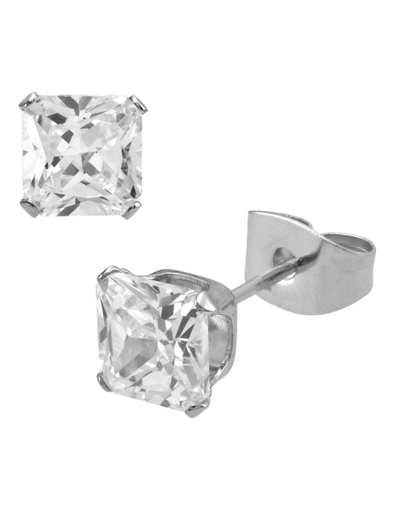 Square CZ Steel Stud 3-8mm