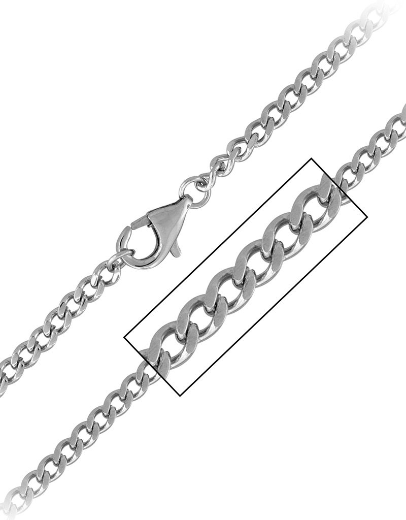 Stainless Steel 4.5mm Curb Link Chain Necklace