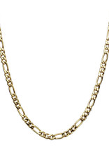 Men's Stainless Steel 6mm Gold Plated Figaro Chain Necklace