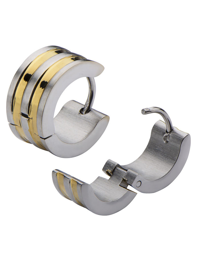 Gold Line Stainless Steel Huggie Earrings 13mm