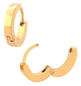2.5mm Flat Gold Huggie Earrings