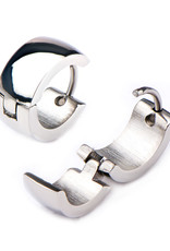 Stainless Steel 6mm Wide Huggie Earrings 13mm