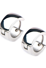 Stainless Steel 6mm Wide Huggie Earrings 13mm