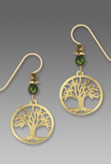 Tree of Life Gold and Green Earrings