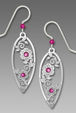 Teardrop Fuchsia Flowers Earrings