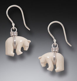 ZEALANDIA Mammoth Ivory Polar Bear Earrings