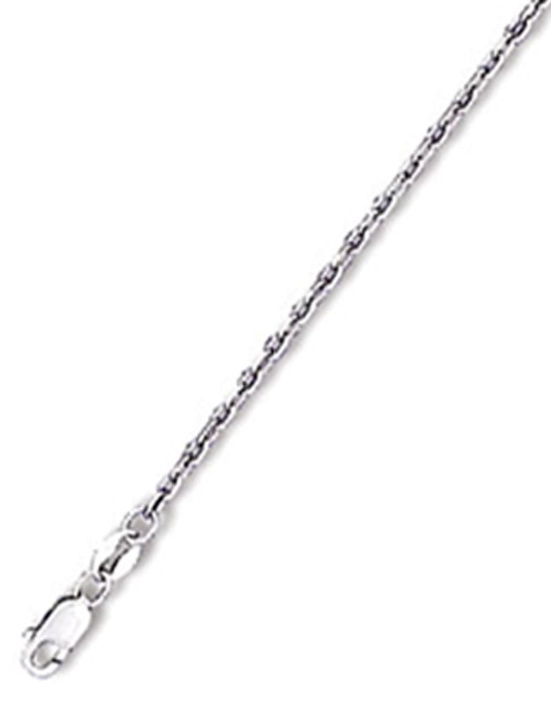 Sterling Silver Thick Rolo Chain with Rhodium Finish