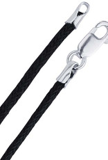 1.5mm Black Waxed Cotton Cord Necklace with Sterling Silver Clasp