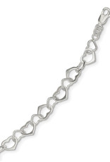Sterling Silver Heart Link Bracelet 7.5"