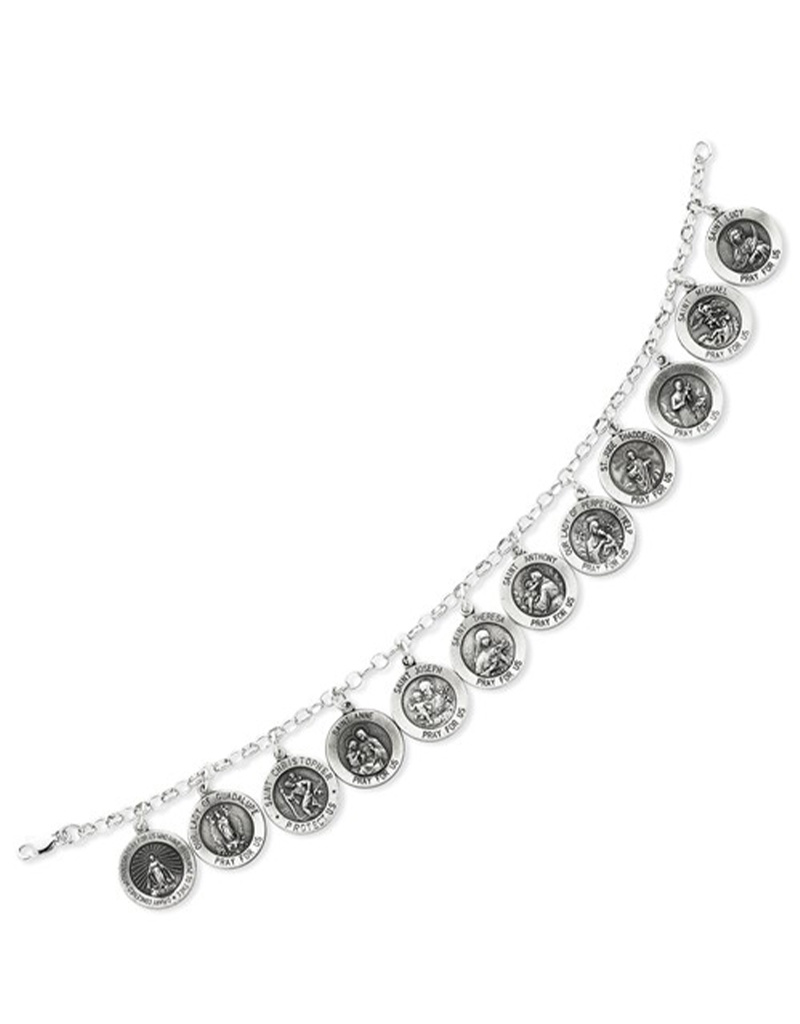 "Saints" Charm Bracelet 8"