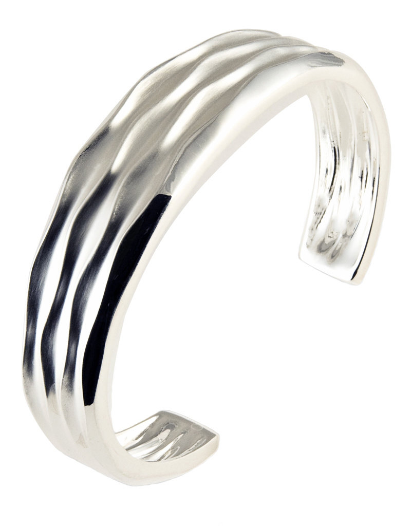 ZINA Zina Sterling Silver Women's Desert Waves Tapered Cuff Bracelet
