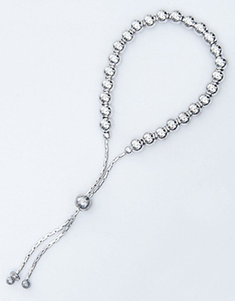 Sterling Silver 5mm Bead Adjustable Bolo Bracelet 9.25"