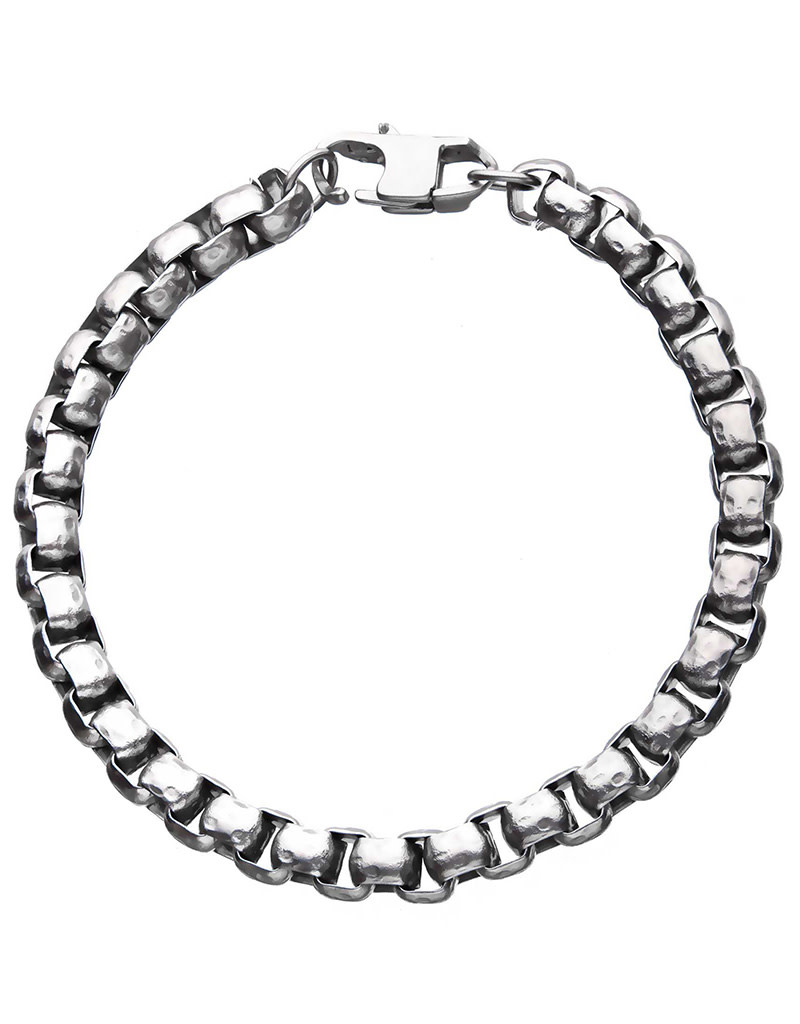 6.5mm Hammered Box Bracelet 8.5"