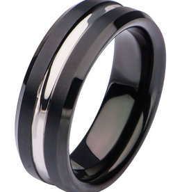 Black Steel Band Ring
