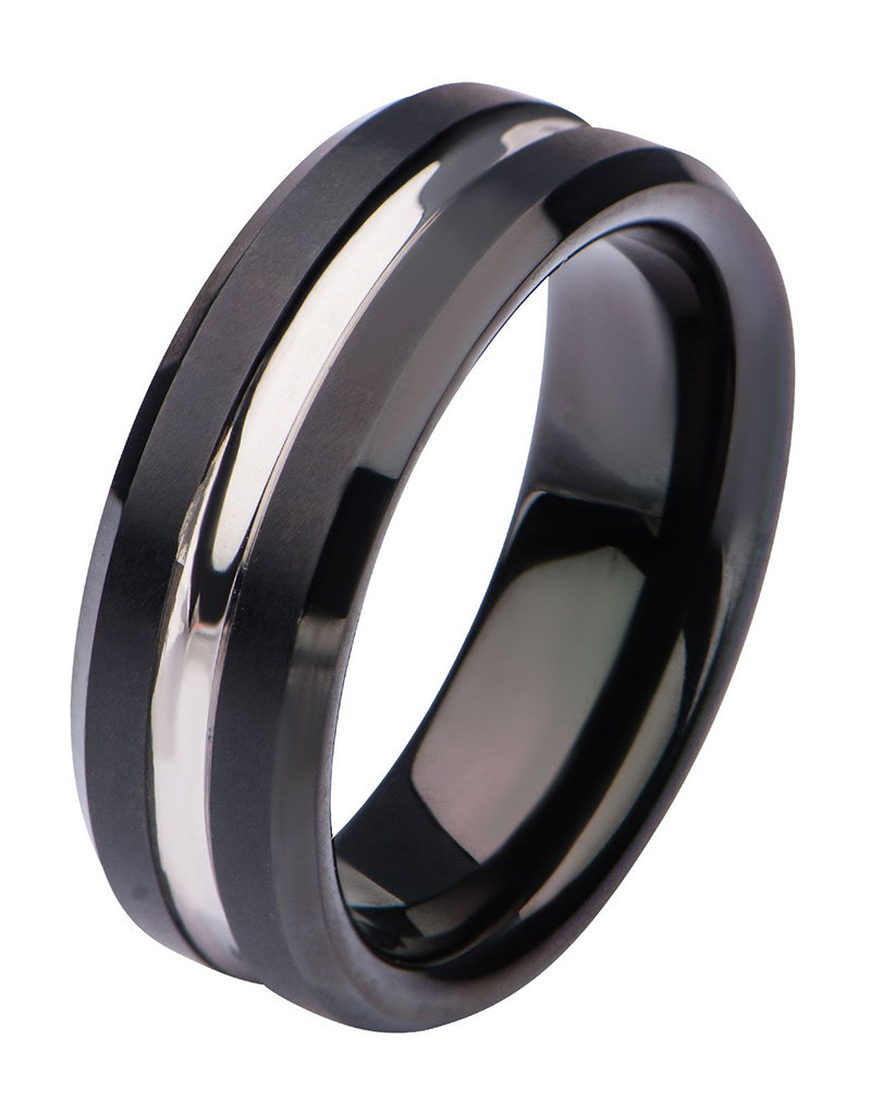 Men's Black Stainless Steel Band Ring