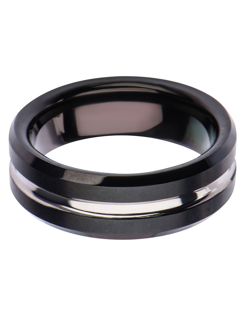 Men's Black Stainless Steel Band Ring