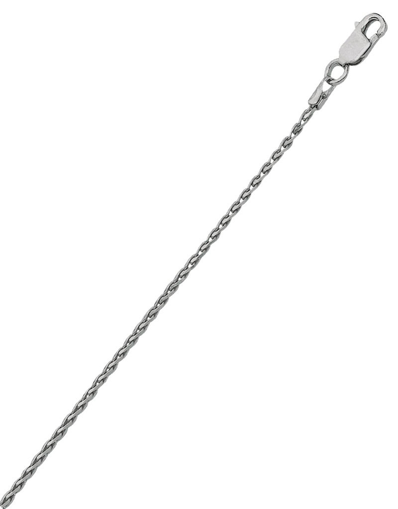 Sterling Silver 1.4mm Spiga Chain with Rhodium Finish