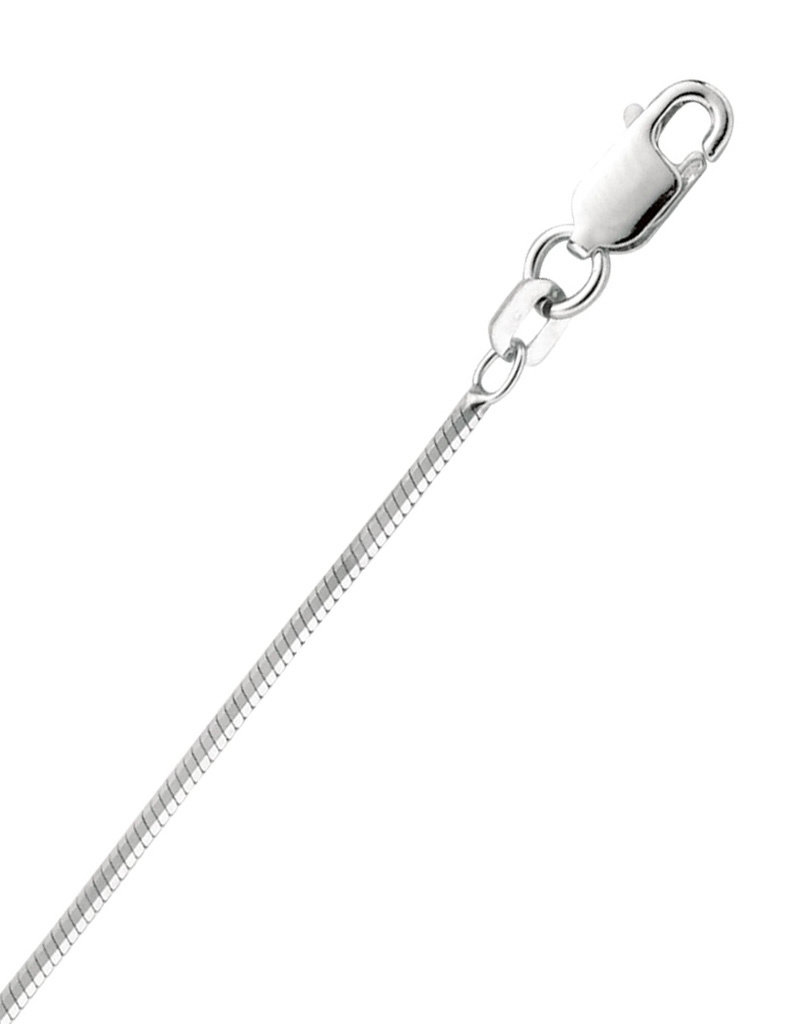 Sterling Silver 8-Sided Snake 035 with Rhodium Finish