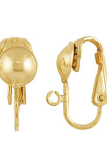 12k Gold Filled Half-Ball Ear Clip with Open Ring