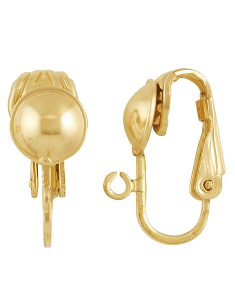 12k Gold Filled Half-Ball Ear Clip with Open Ring