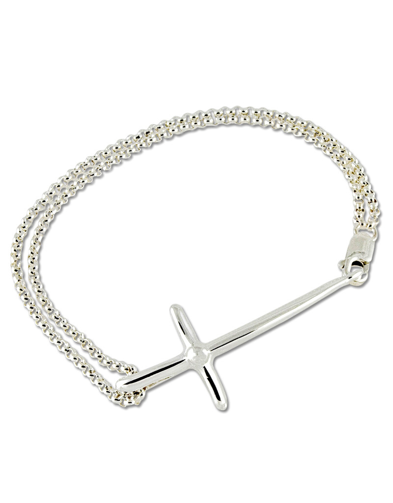 ZINA Sideways Cross Bracelet 7.5"