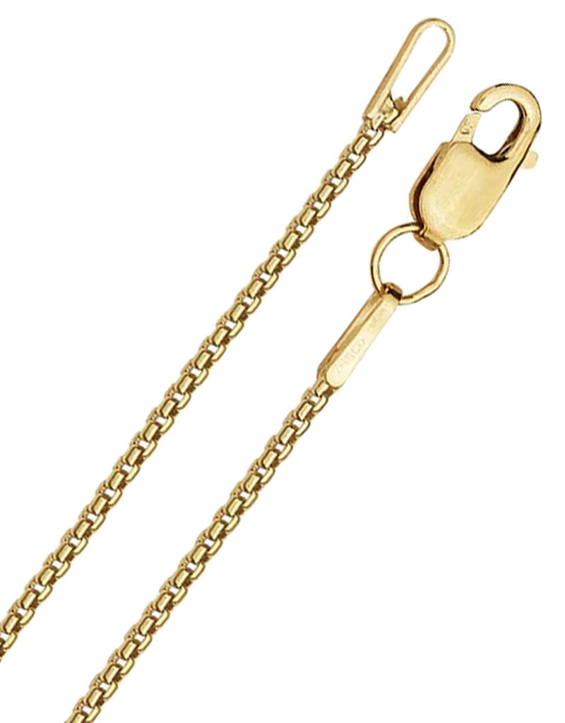 14k Gold Filled 1mm Round Box Chain Necklace