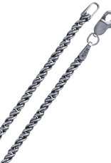 Sterling Silver Oxidized 2.2mm Reverse Rope Chain Necklace