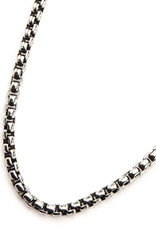 Stainless Steel 2.5mm Oxidized Round Box Link Chain Necklace