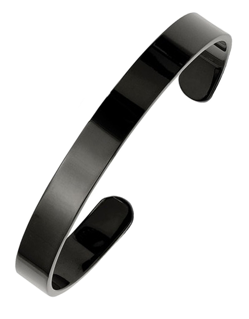 Black Steel Cuff Bracelet