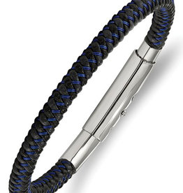 Black & Blue Leather Bracelet