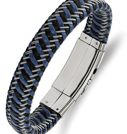 Black & Blue Leather Bracelet