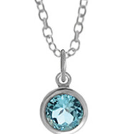 Round Blue Topaz Necklace