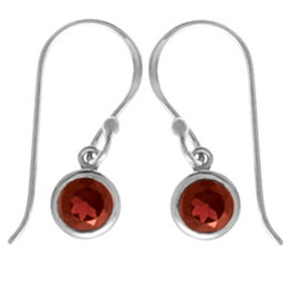 Round Garnet Earrings