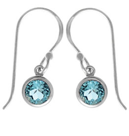 Round Blue Topaz Earrings