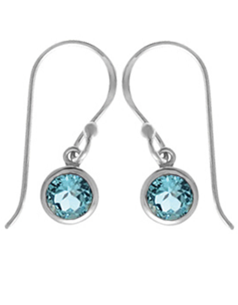 Round Blue Topaz Earrings