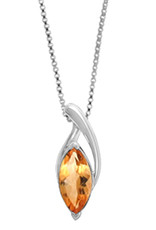 Sterling Silver Marquise Citrine Necklace