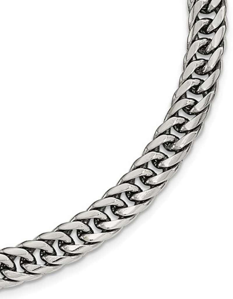 Steel Double Curb Bracelet 8"