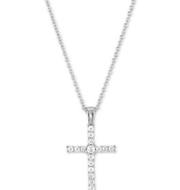 CZ Cross Necklace 16"