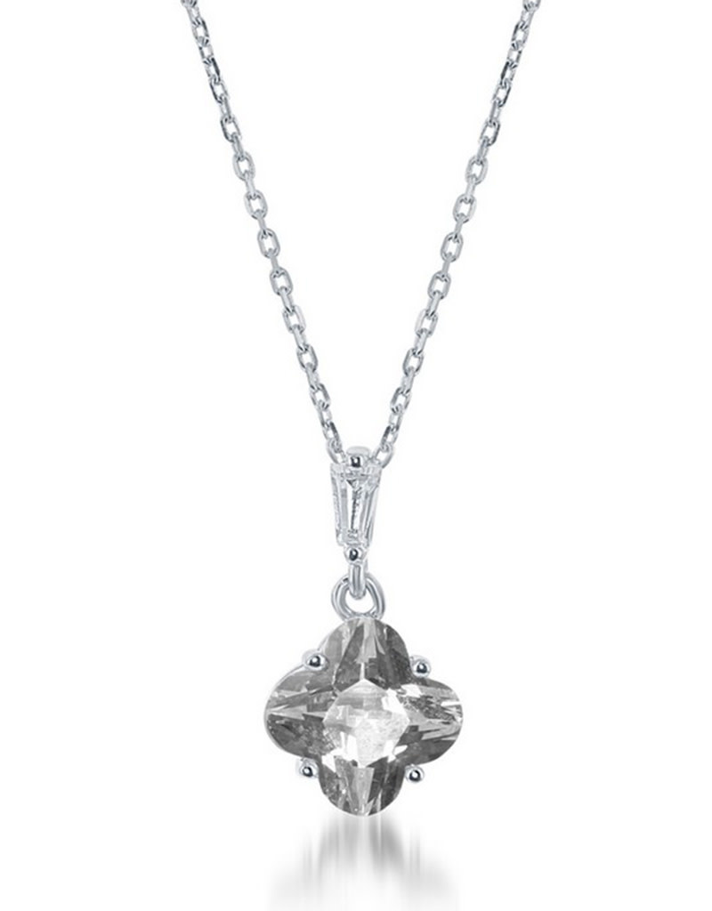 Flower CZ Necklace 16"+2"