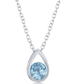 Teardrop Blue Topaz Necklace