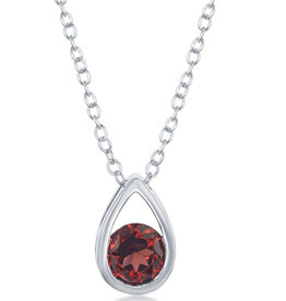 Teardrop Garnet Necklace