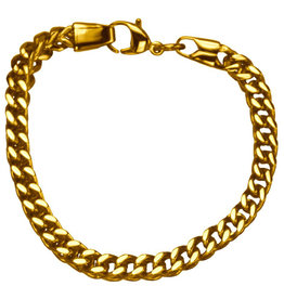 6mm Gold Steel Franco Bracelet