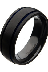 Men's Brushed Black Zirconium Band Ring