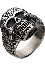 Men's Oxidized Stainless Steel Skull Ring