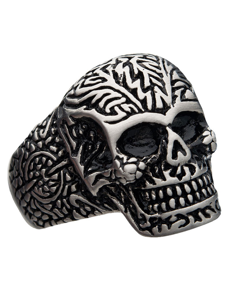 Men's Oxidized Stainless Steel Skull Ring