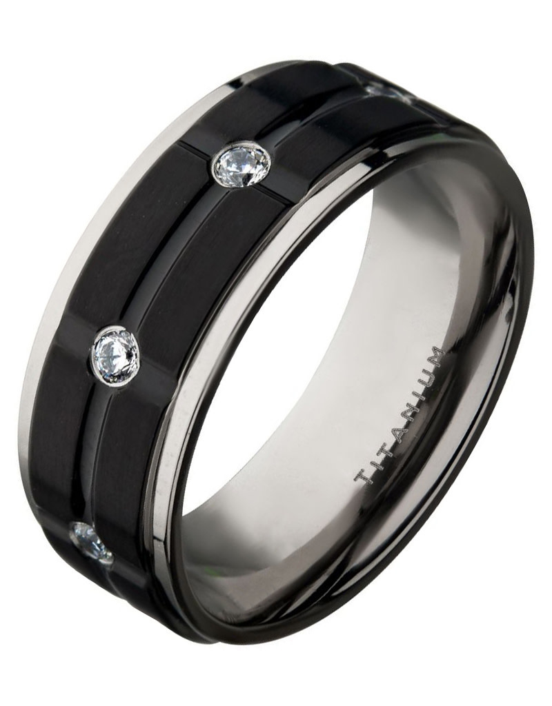 Black Titanium CZ Band